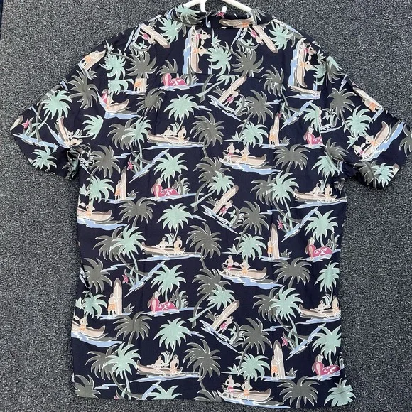 Reyn‎ Spooner Queens Surf Camp Black Shirt Size Large Button Up NWT - Picture 6 of 6